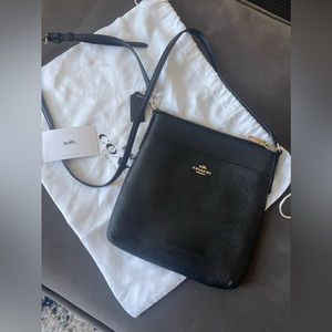 COACH Black Genuine Leather Crossbody Bag